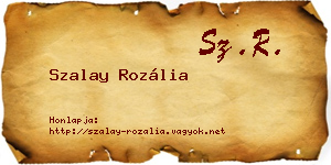 Szalay Rozália névjegykártya